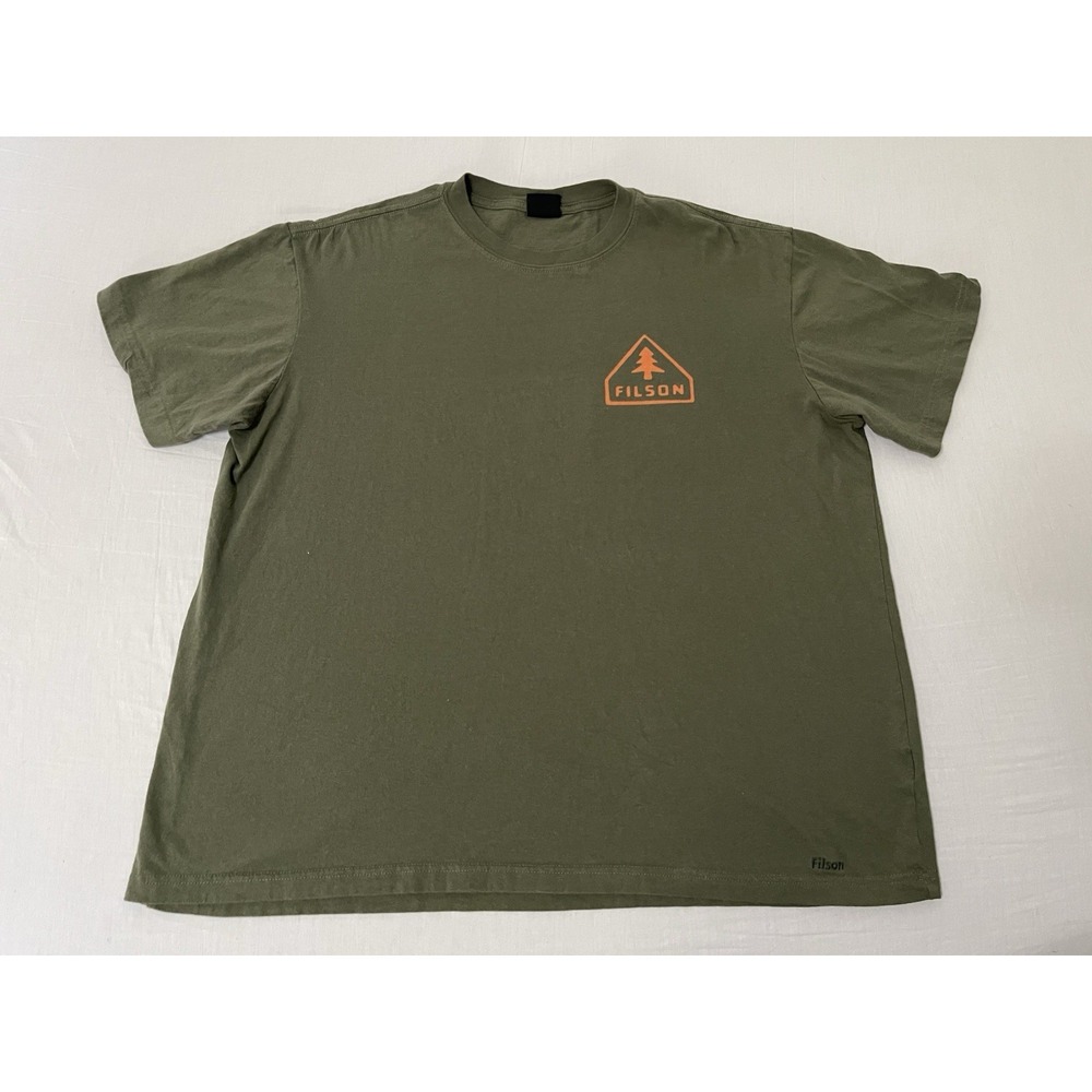 Mens Filson Graphic Green Casual Short Sleeve T-Shirt Size Large